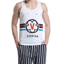 SEOBEAN, Мужская Базовая майка, топы из чистого хлопка, мягкие мужские майки с принтом, мужская майка для спортзала, белые майки
