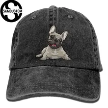SAMCUSTOM Французский бульдог 3D Творческая личность Промытые джинсовые шляпы осень лето для мужчин женщин гольф солнцезащитный козырек хоккейные кепки
