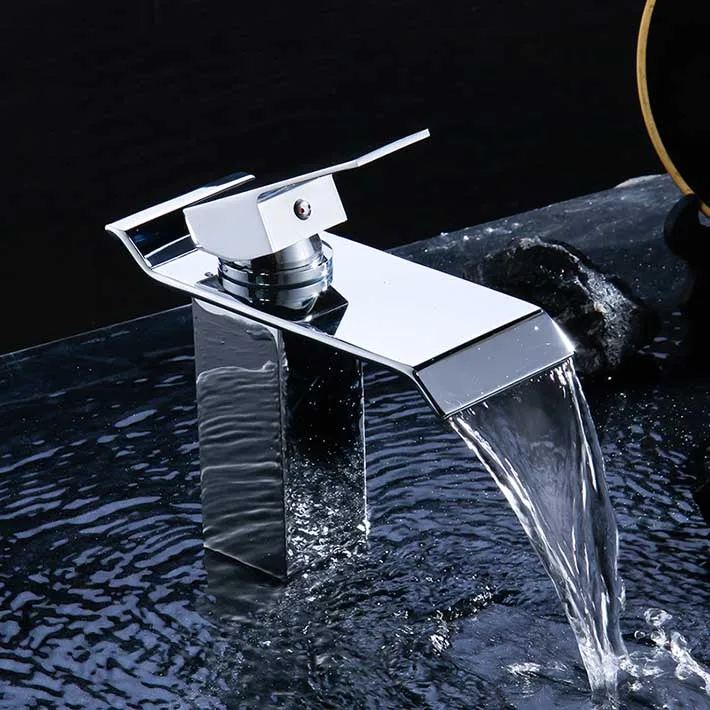 وحيد مقبض الشلال بالوعة الحمام الغرور صنبور حوض خلاط مياه الحنفية كروم