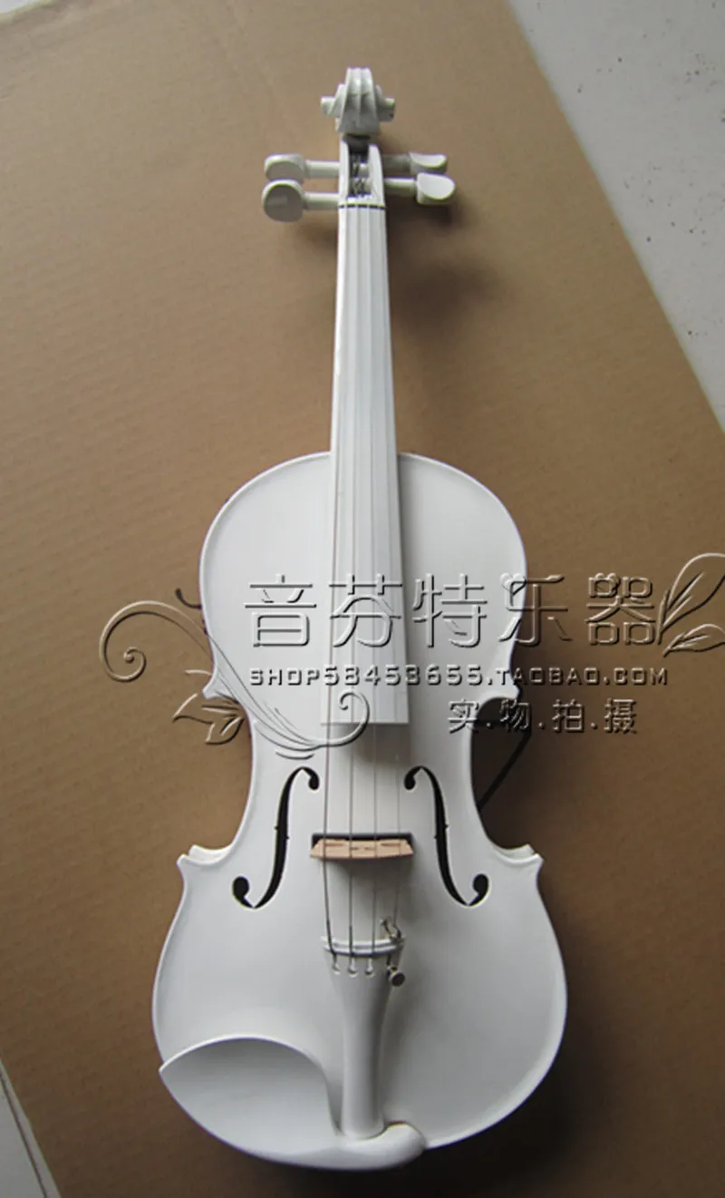 

White box type electric violin electric box solid wood white full dual