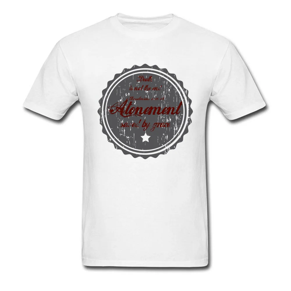 Men Funny Summer Tees Crewneck Lovers Day 100% Cotton T-shirts Crazy Short Sleeve Atonement Tops T Shirt Wholesale Atonement white