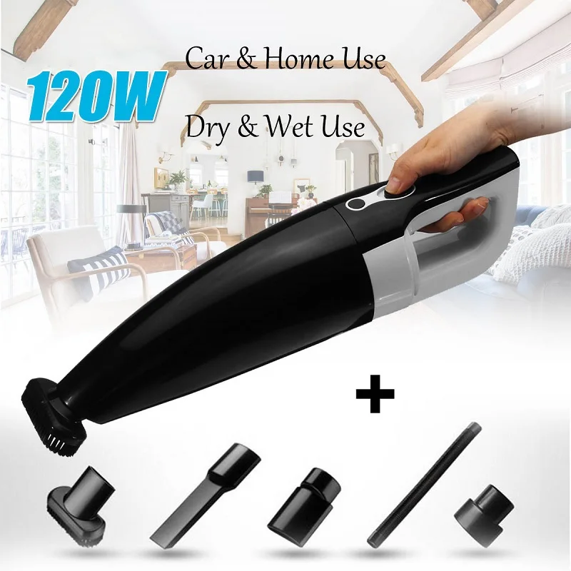 Wireless Handheld Car Vacuum Cleaner 120W Super Nozzle Suction Wet And Dry Dual Use Portable Vacuum Cleaner For Home And Car