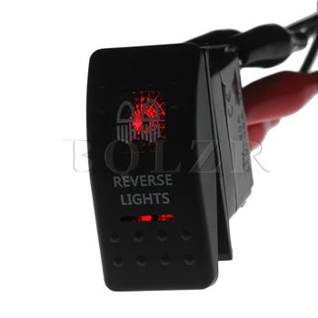 

J10 Reverse BQLZR 5pin Dual Pattern Red DC12-24V Auto ON-OFF Rocker Switch