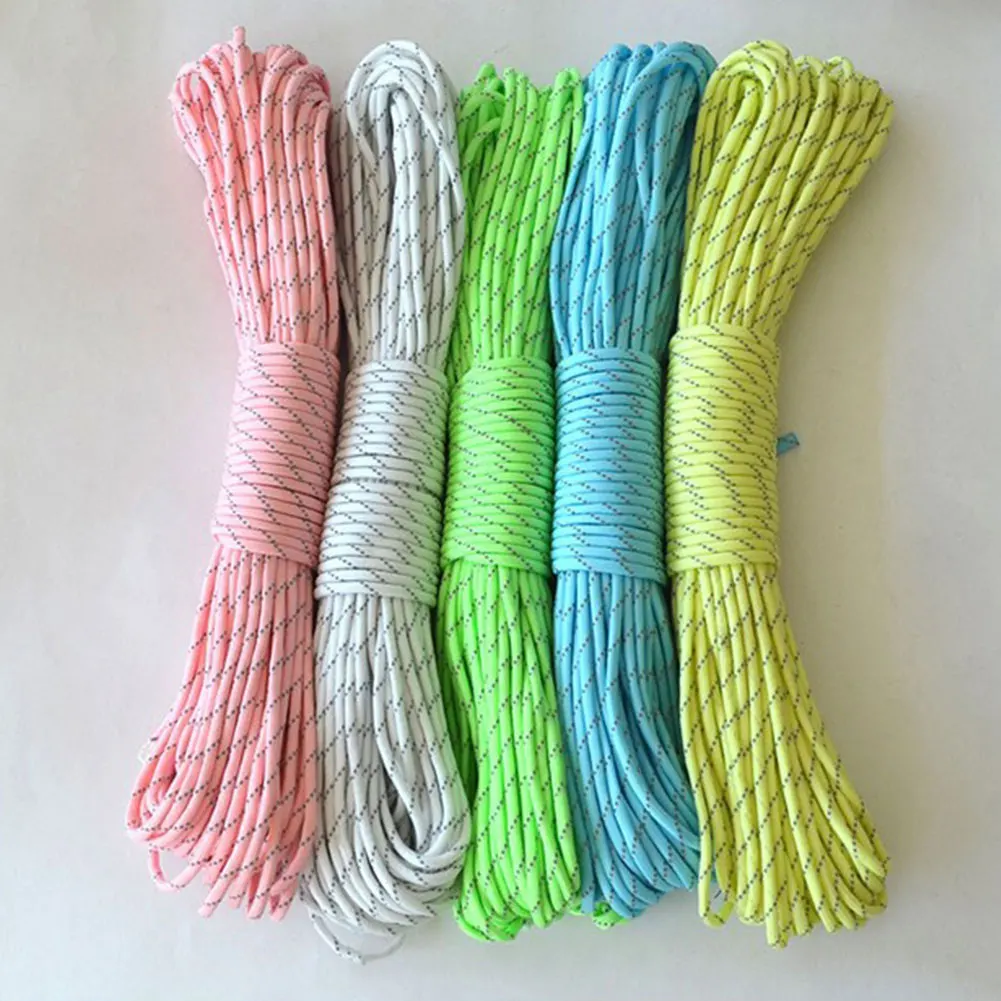 3 M/6 M متعددة الوظائف في الهواء الطلق Paracord حبل مضيئة مظلة حبل التخييم المعدات أدوات إنقاذ