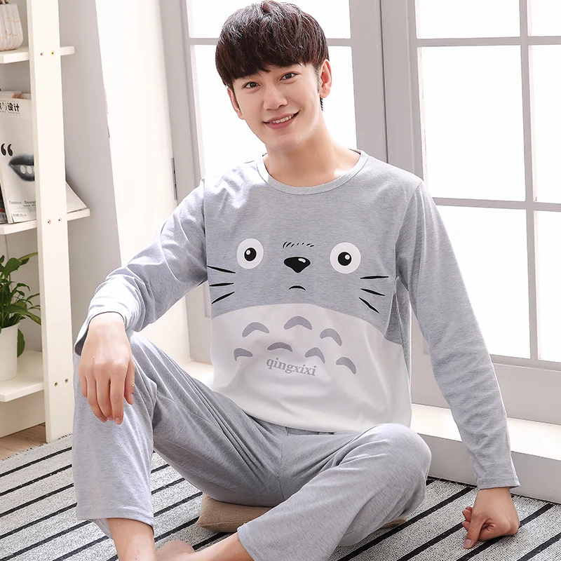 XXXL 4XL 2019 новые хлопковые пижамы с длинными рукавами для мужчин s полосатые