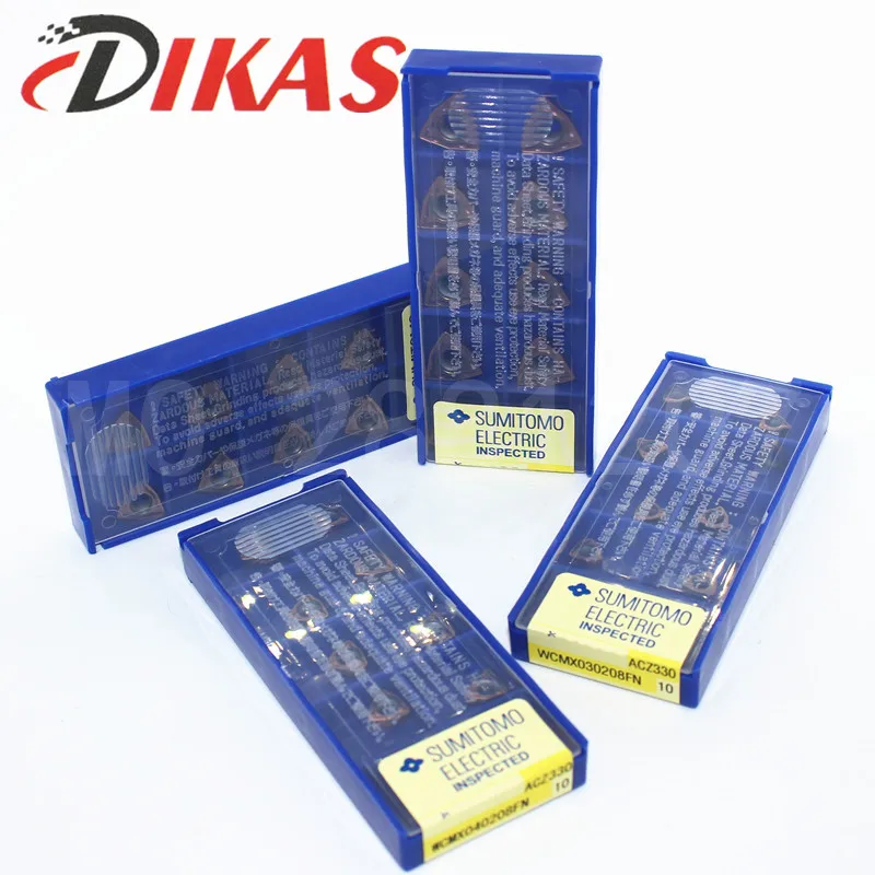 

DIKAS 10pcs WCMX030208 WCMX040208 WCMT050308 WCMT06T308 FN ACZ330 Reaming.Drilled.carbide blade.Cutting Blade,U drill insert