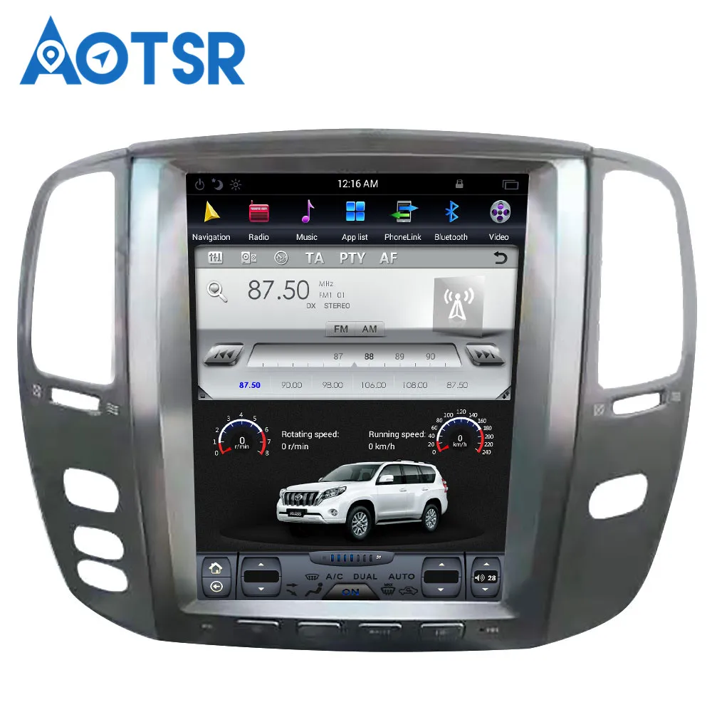 Cheap 12.1" Vertical Screen Tesla For Lexus LX470/LX-470 2002-2007 1024*768 Android 7.1 Car DVD GPS Navigation Radio Audio Player unit 10