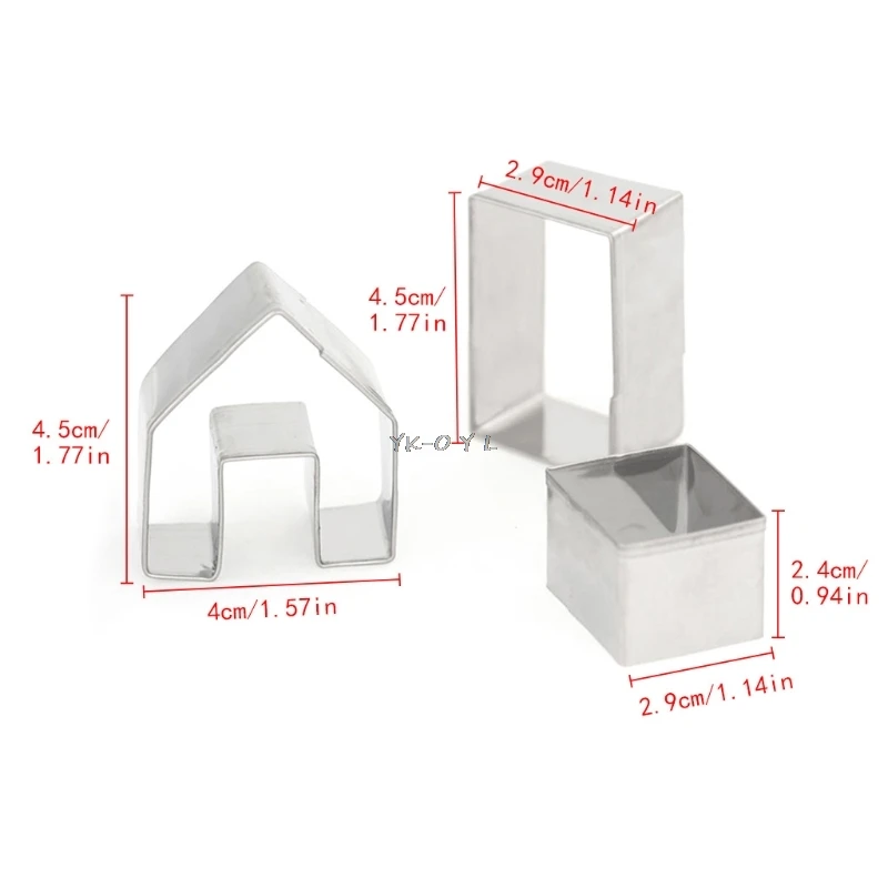 3 шт Рождественский Пряничный дом бисквитный резак набор из нержавеющей стали формы для печенья