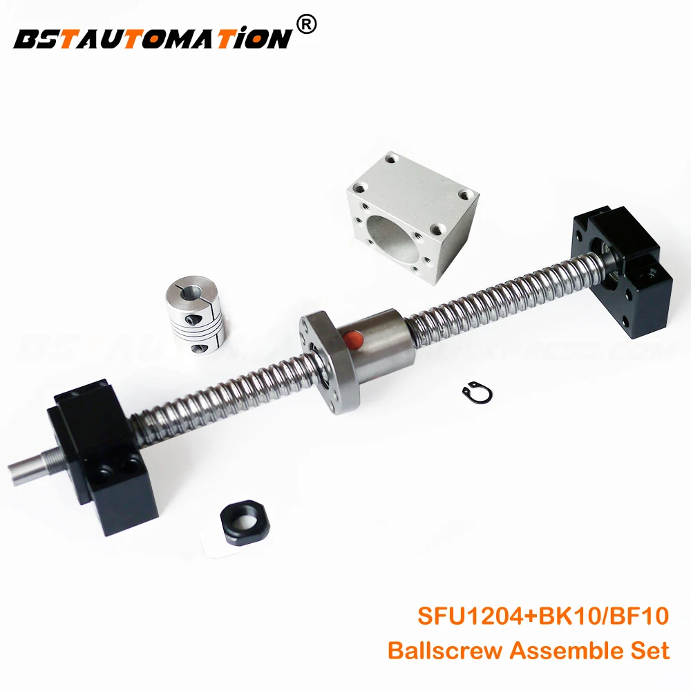 

SFU1204 Ball screw Set 600mm 700mm 800mm 900mm 1000mm 1100mm Ballscrew SFU1204 Nut Housing BK10 BF10 Block+6.35mm x 8mm coupler