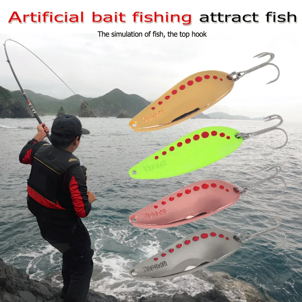 

004 Sequin Fishing Tackle 7.5g/10g/15g/20g Professional YAPADA Lifelike Fishing Lure Zinc Alloy Hard Bait Spoon