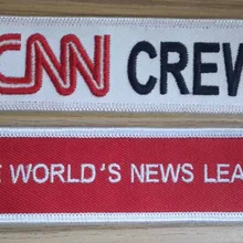 Мировой лидер новости CNN Crew вышивка брелок багажная бирка молния Pull Плетеный брелок