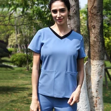 Медицинские Халаты форменной одежды для или наборы скрабов 4-стороннее растяжение больница или голубой летняя рабочая одежда медсестры доктор Рабочий костюм