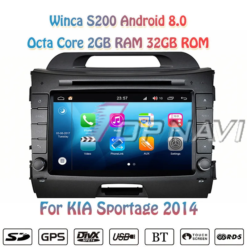 Topnavi 8'' Octa Core S200 Android 8.0 Car DVD Multimedia Player for