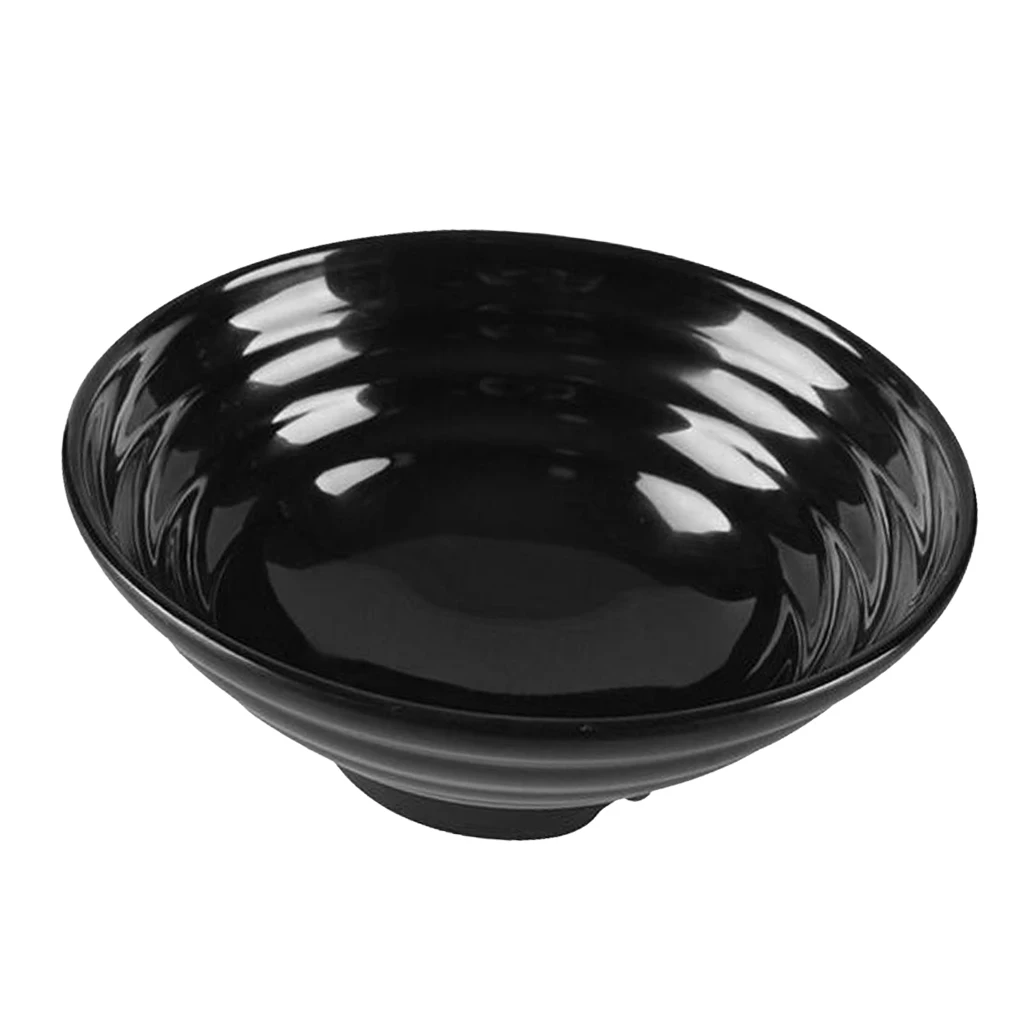 Easy Grasp Melamine Plastic Large Noodles Bowl Skidproof Striated Soup Food Storage 6 Colors Select
