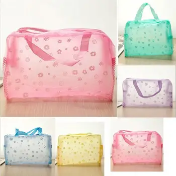 

Floral Print Transparent Waterproof Makeup Make up Cosmetic Bag Travel Wash Toothbrush Pouch Toiletry Organizer Bag Tools
