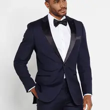 wedding tuxedo for me suits navy slim fit custom made suit shiny collar