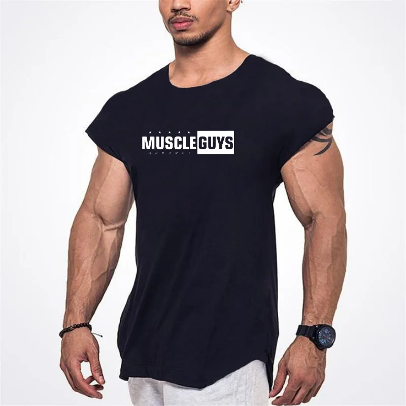 Бренд Muscleguys, новинка, модный мужской жилет, бодибилдинг, повседневная безрукавная футболка для фитнеса, японские топы с рукавами, мужской жилет для тренажерного зала