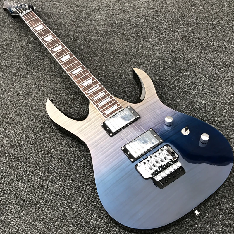 

Multicolor 24 Frets Custom shop Electric Guitar body & headtock with Flame maple, with Tremolo bridge, High Quality Guitarra