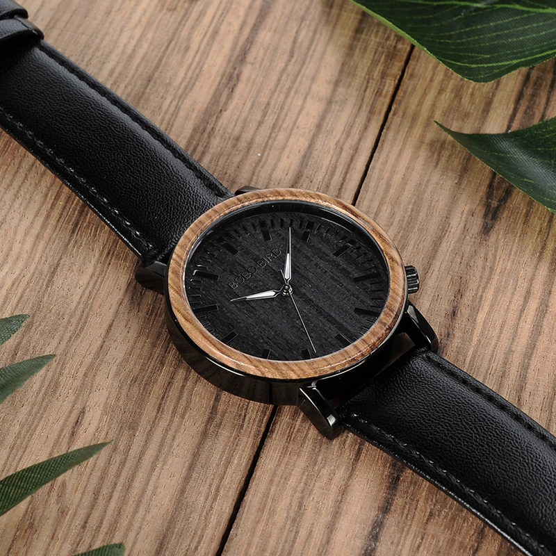 BOBO BIRD Mens Bamboo Wooden Watch erkek kol saati wood wrist watches men Stainless Steel Case Leather Band BOBO BIRD Mens Bamboo Wooden Watch erkek kol saati wood wrist watches men Stainless Steel Case Leather Band