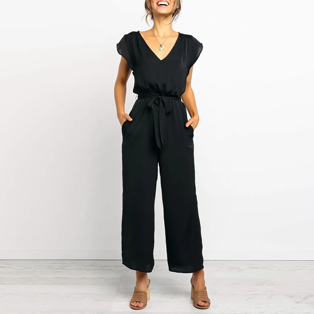 Womail ارتداءها المرأة الصيف أزياء قصيرة الأكمام الخامس الرقبة الصلبة Playsuit بسيط الشاطئ فستان الشمس لونغ حللا عطلة 2019 M57
