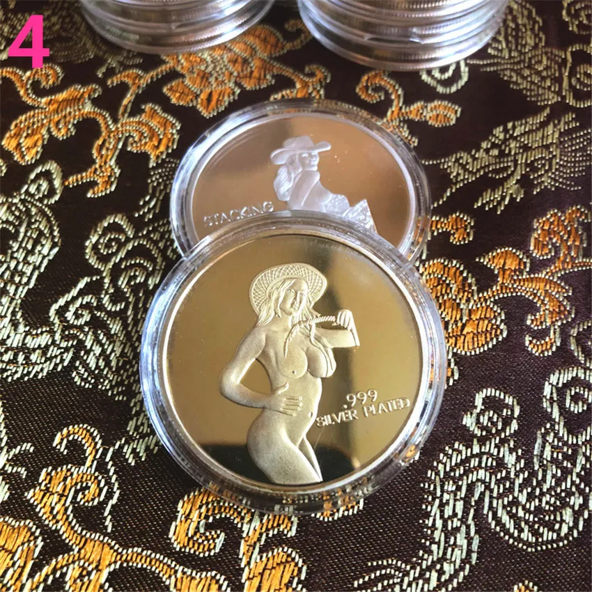 Хвосты у меня голова! Забавные гаджеты Lucky Girl забавные монеты игрушки позолоченные монеты сувенирные монеты художественные подарки для коллекции - Цвет: 4