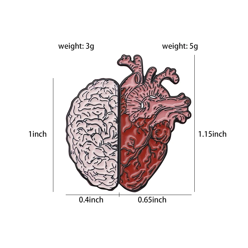 Эмалированная булавка в форме сердца и сердца, разумный чувственный мешочек для брошек одежды, Нагрудный значок, любовные медицинские ювелирные изделия, подарок для доктора