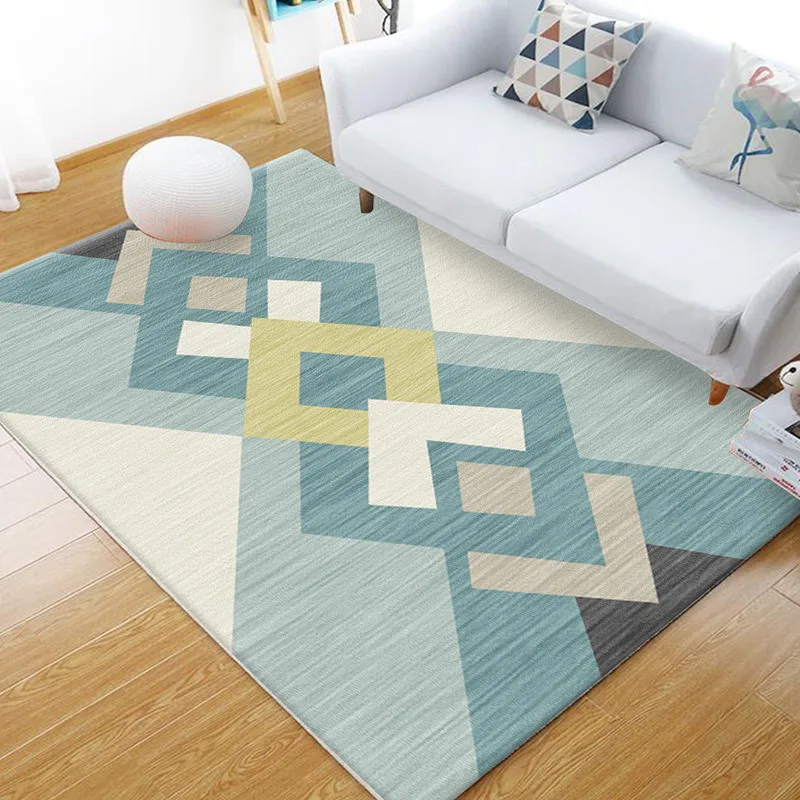 Nordic Simple Carpet Living Room Sofa Coffee Table Mat Non-slip Bedroom Rug Geometric Abstract Floor Mat Home Decoration