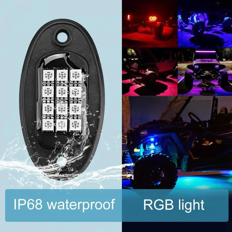 4 шт. RGB светодиодный мигает несколько цветов рок свет подсветка нижней части света Bluetooth беспроводная декоративная лампа