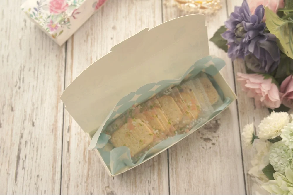 21.5*7.2*5cm 10pcs purple flower sweet Paper Box bake Macarons cookie candy Chocolate wedding birthday Party gift pack