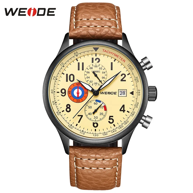 Top Luxury Brand WEIDE Men Army Military Sports Watches Men's Quartz LED Display Clock Full Steel W