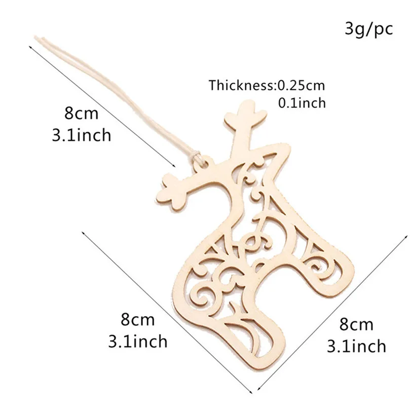 6pcsset New Wooden Labels Christmas Hanging Ornaments Craft Xmas Gifts Toys Christmas Tree Decoration Pendants #F#40NV19 (7)
