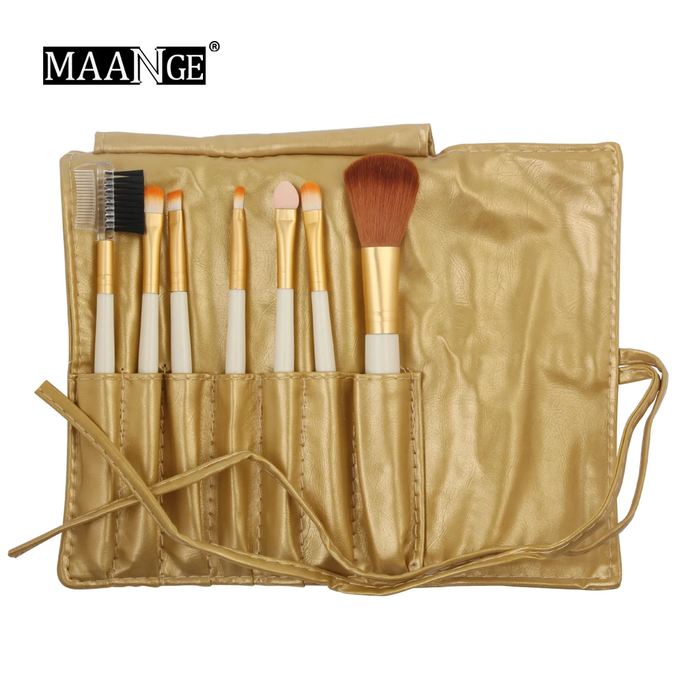 MAANGE Pro, 18-22 шт., кисти для макияжа, основа для румян, губ, теней, ресниц, хайлайтер, Кисть для макияжа, набор кистей, Pincel Maquiagem - Handle Color: 7PCS