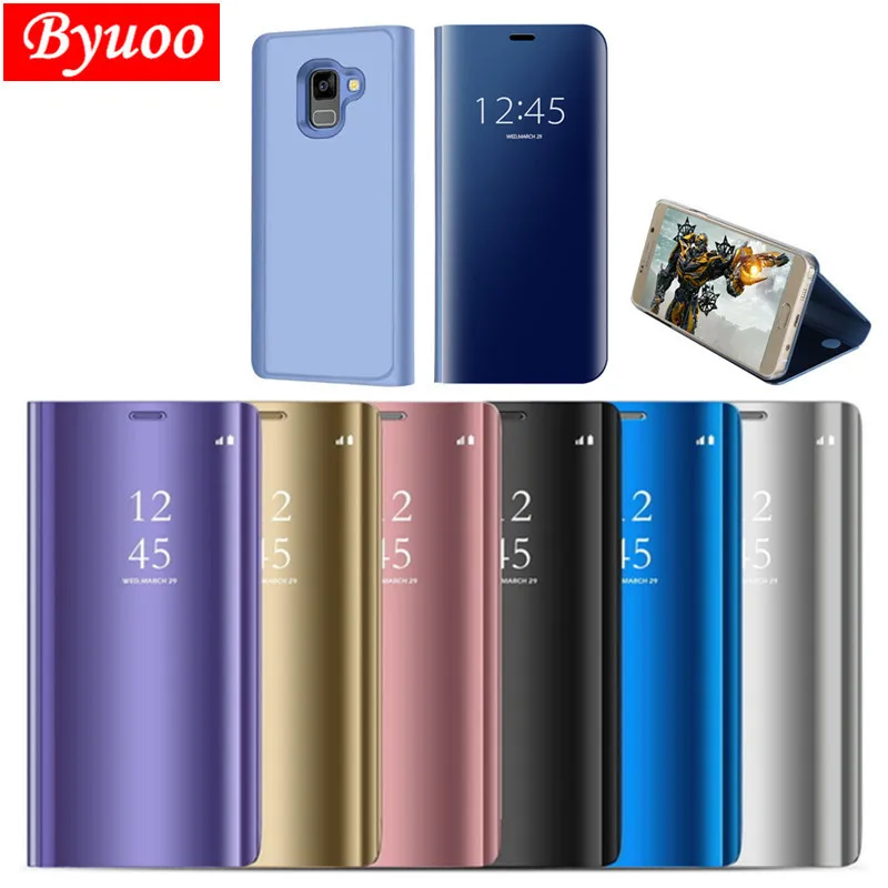 Voor-Samsung-Galaxy-S9-S9-plus-A8-2018-A8-PLUS-2018-Spiegel-Venster-View-Portemonnee-Flip.jpg_640x640_
