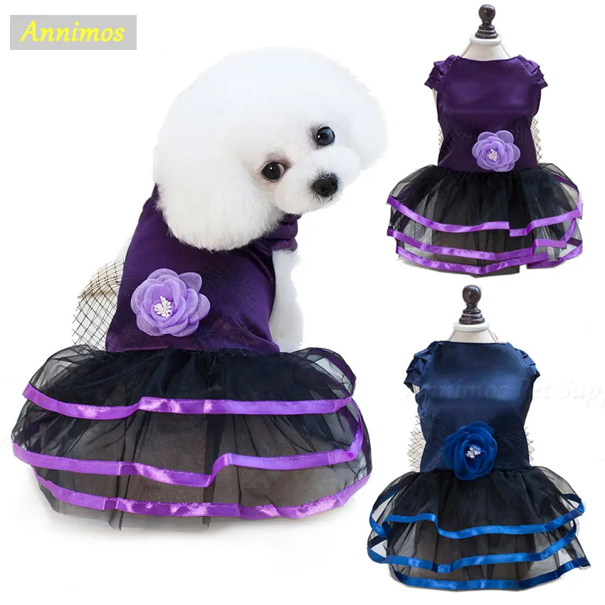 2018 Pet Satin Formal Dresses Girl Dogs Elegant Cocktail Party Tutu