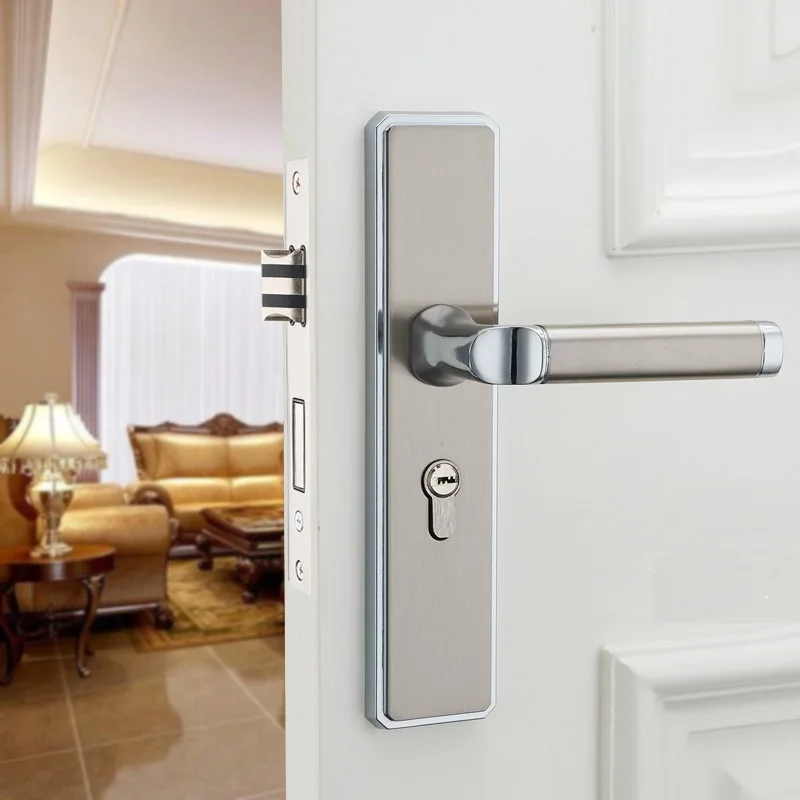 

Electroplated Door Lock room door handles mortice door locks mute Anti-theft Gate Door Lock for room Wood