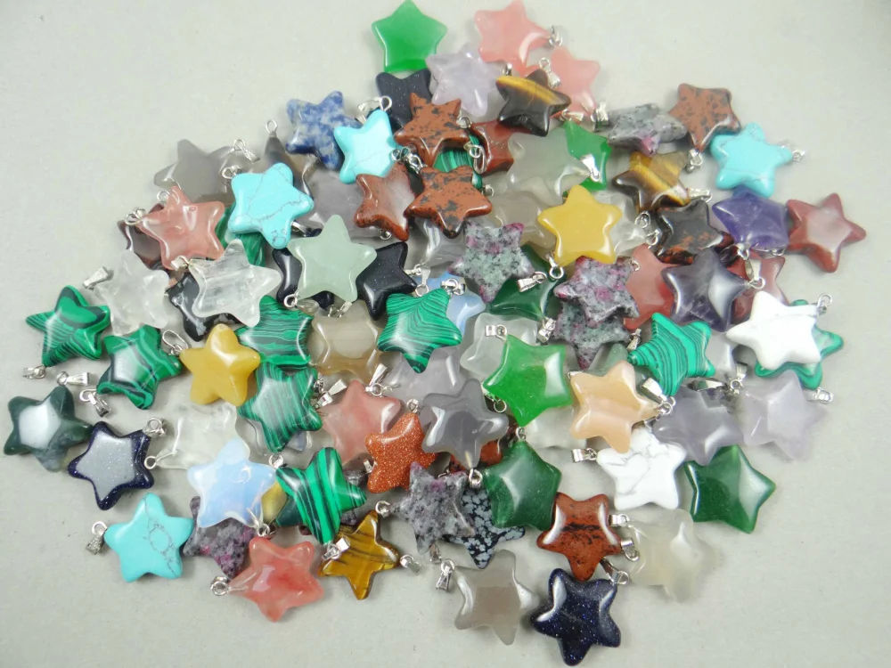 Натуральный камень кварц кристалл Тигриный глаз опал бирюза lapis star подвеска для