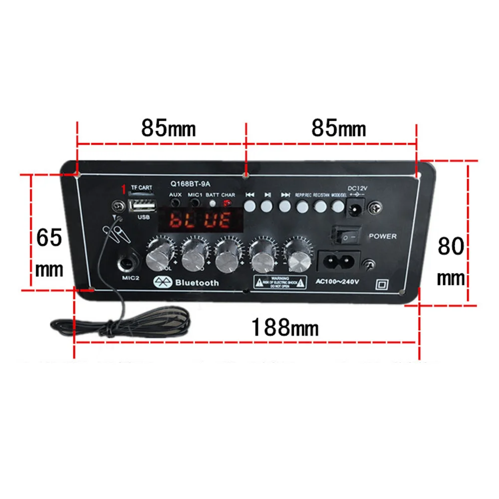 AIYIMA 12V AC220V Bluetooth Subwoofer Power Amplifier Board Karaoke Audio Amplifier Support AUX TF Card U Disk Recording Radio 
