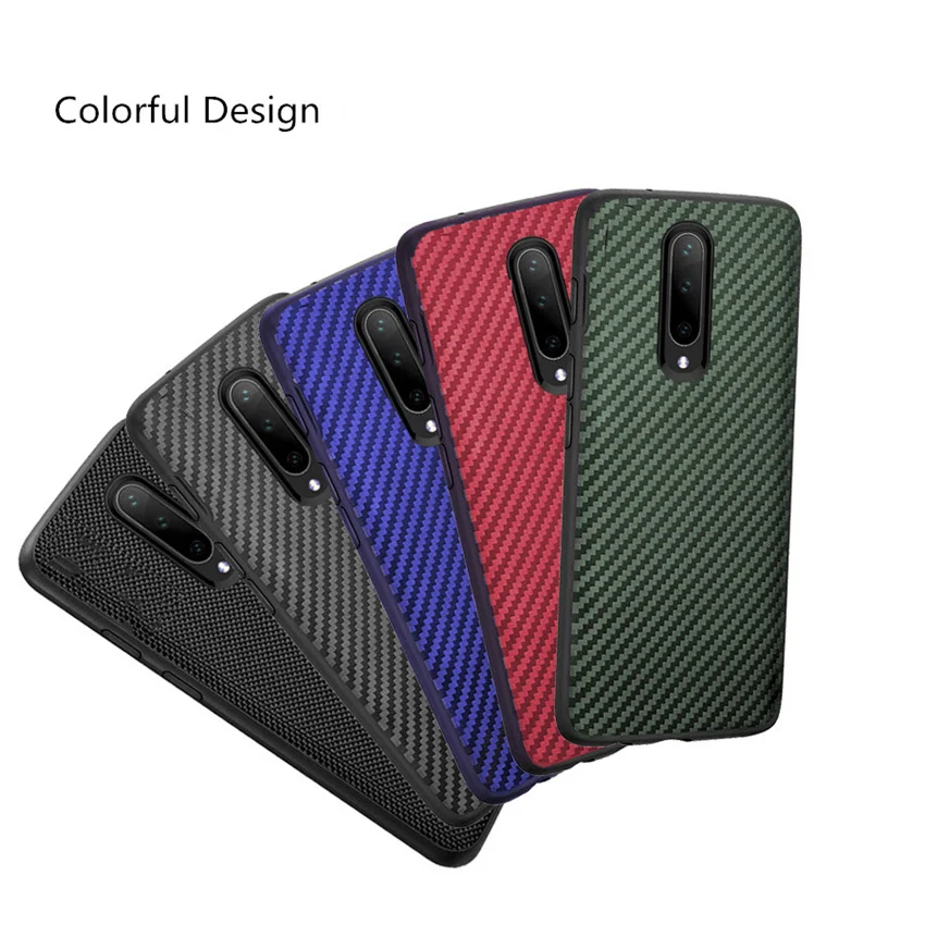 

For OnePlus 7 Pro Case Shockproof Carbon Fiber Fabric Soft Silicone Protection Back Cover Case For OnePlus 6T 6 7 Pro Cases
