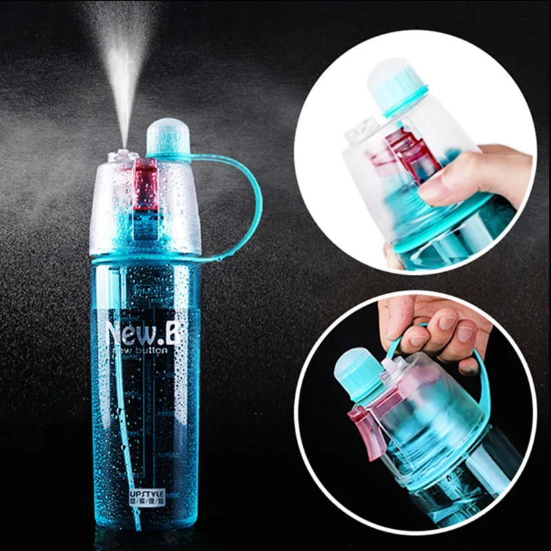 600ml Plastic Sports Spray Water Bottle Portable Leak proof outdoor