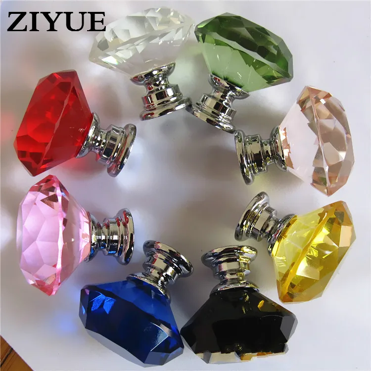 

Free Shipping Single Hole Furniture Cabinet Crystal Diamond Handle