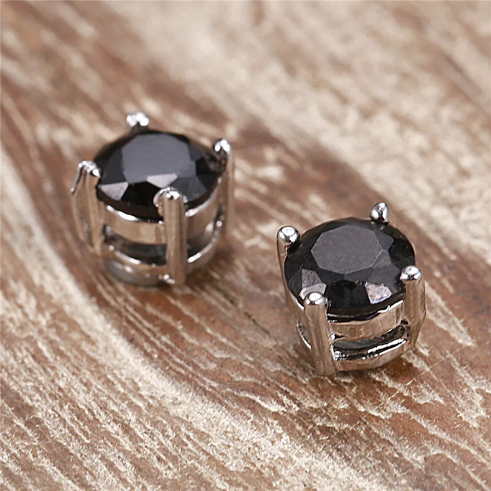 

New Design Wedding Jewelry Silver Color Crystal Bridal Ear Stud Magnetic Earrings For Men Women