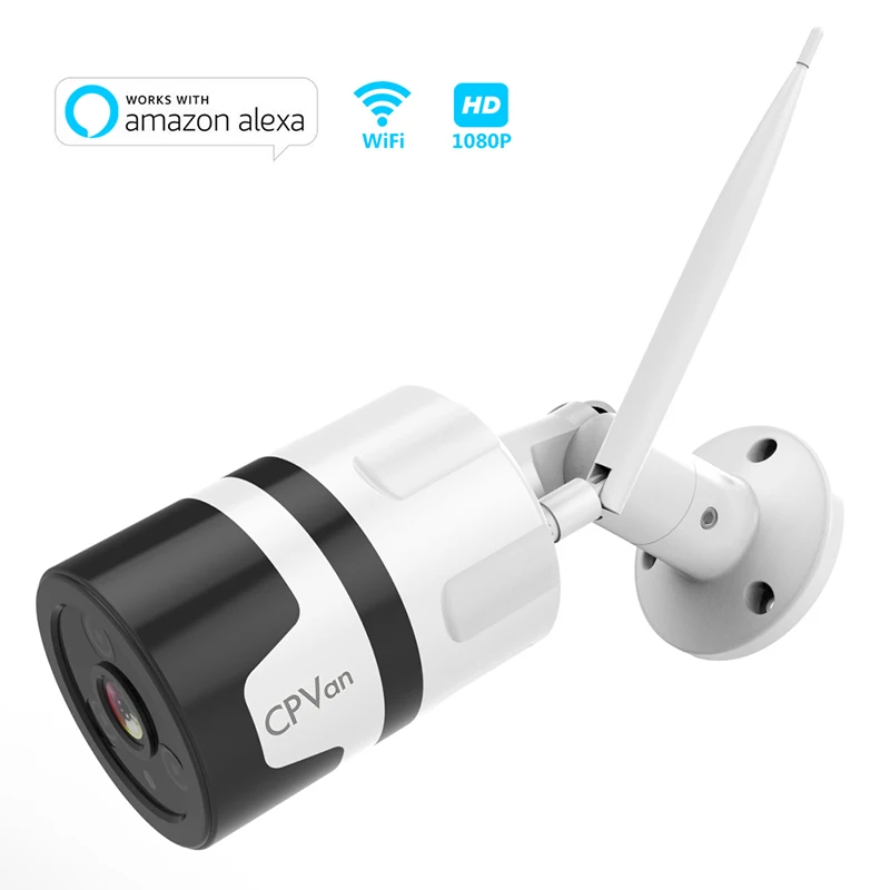 

Cpvan HD 1080P wifi IP Camera Outdoor Waterproof Home Security Camera Works with Alexa Smart App Wireless Security System