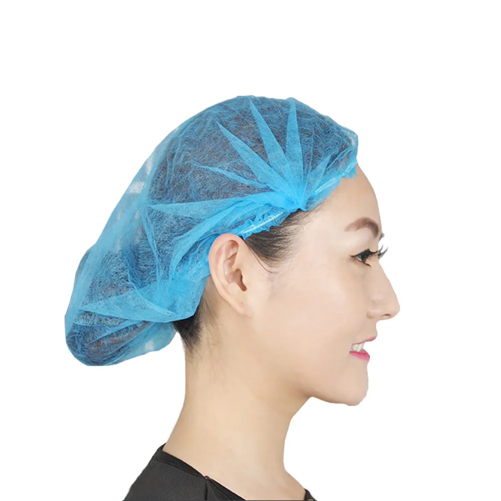 100Pc Disposable Non-Woven Paper Caps Chef Hat for Restaurant Kitchen Hotel Home Shower Cap Toalha Magica De Secagem Hair Bonnet