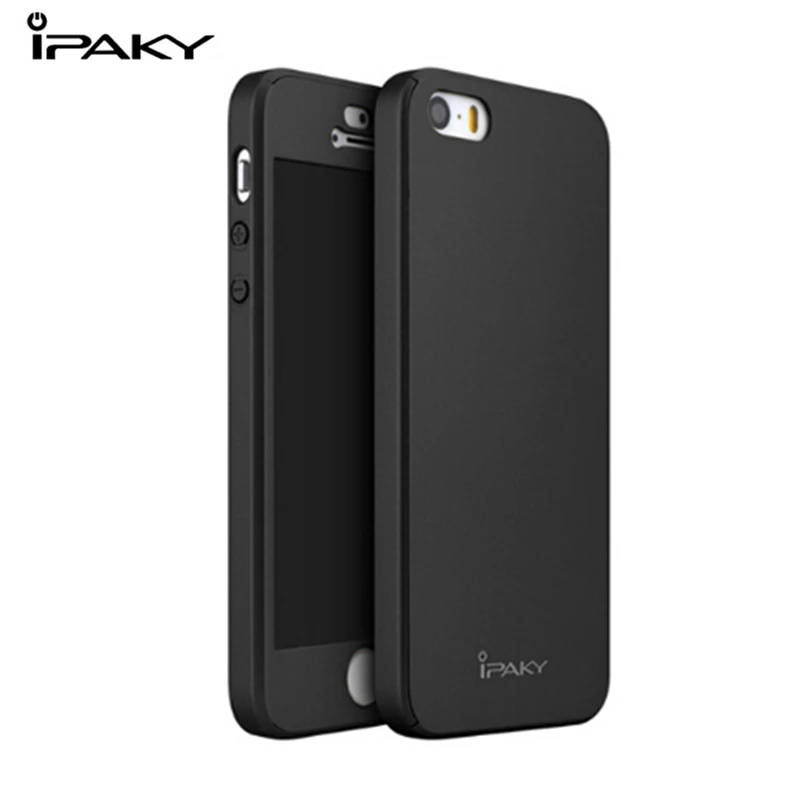 

IPAKY For iPhone 5S case 360 Full Protection Matte PC Hard Back Cover Shockproof Hybrid Case For iPhone 5S/SE/5 Cover Coque Capa