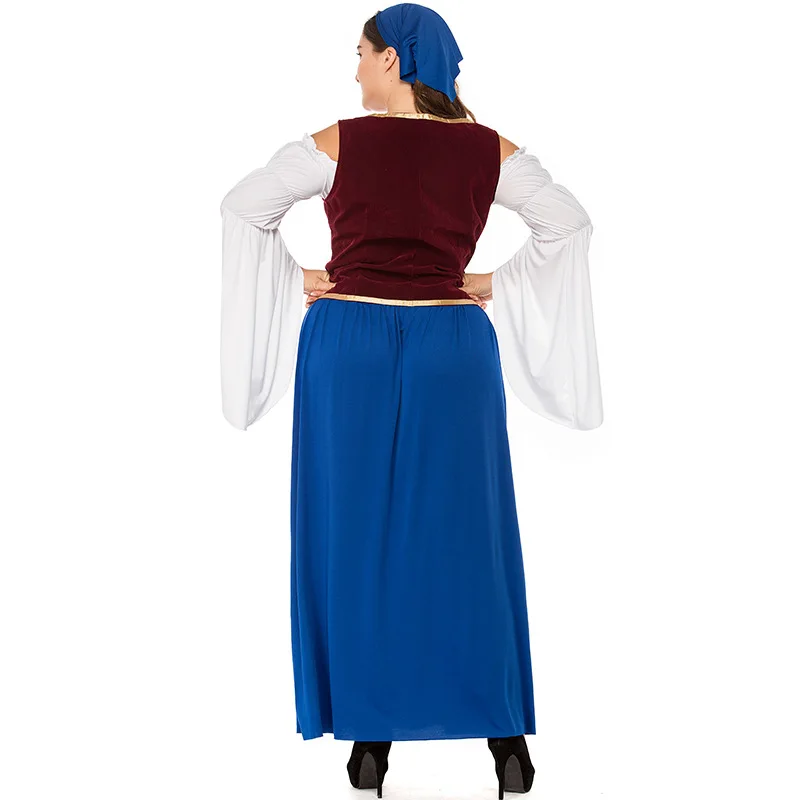 Umorden плюс Размеры большой Пособия по немецкому языку баварский костюм Октоберфест Disfraces Для женщин пива горничная официант Косплэй нарядное длинное платье на Хэллоуин