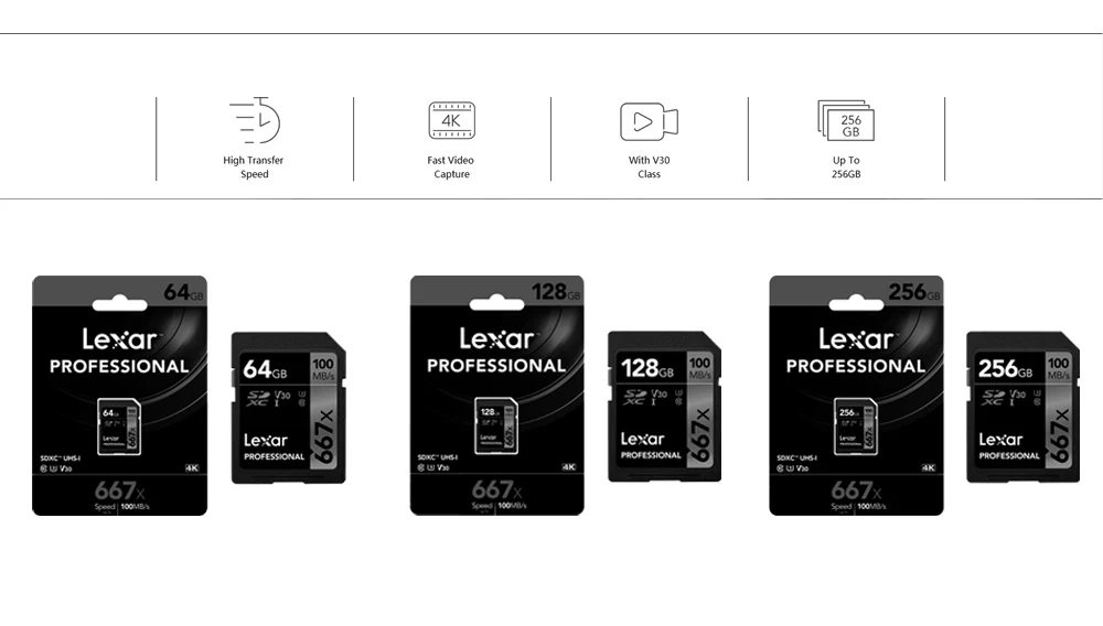 Lexar professional SD card 64G 128 Гб 256 U3 V30 4 K высокоскоростная 100 м/с SLR защитное покрытие однообъективной камеры слот для карт памяти SDXC UHS-I SD карты