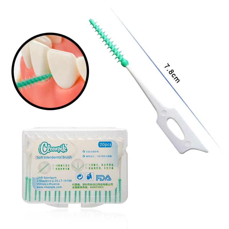 20 Pcs Interdental Brush Denta Floss Interdental Cleaners Orthodontic Dental Teeth Brush Toothpick Oral Care Tool