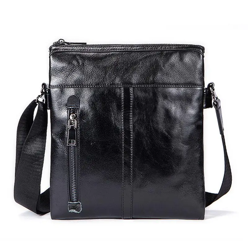 

Genuine Leather Mens Bag Small Slim Zipper Flap Man Messenger Bag Causal Business Bag Male Shoulder Crossbody Bags For Men Tote