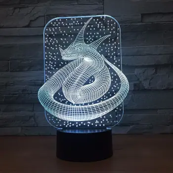 

Snake 7 Color 3D Night Light LED Acrylic Visual Lamp Touch Table Lamp 1289