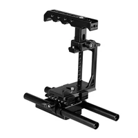 camvate dslr CAMVATE DSLR מצלמה חצי קייג קיט עם למעלה ידית גבינה & QR baseplate עבור A7S A7RII A7s2 A7sII A7r3 A73 A9 C2184 (3)